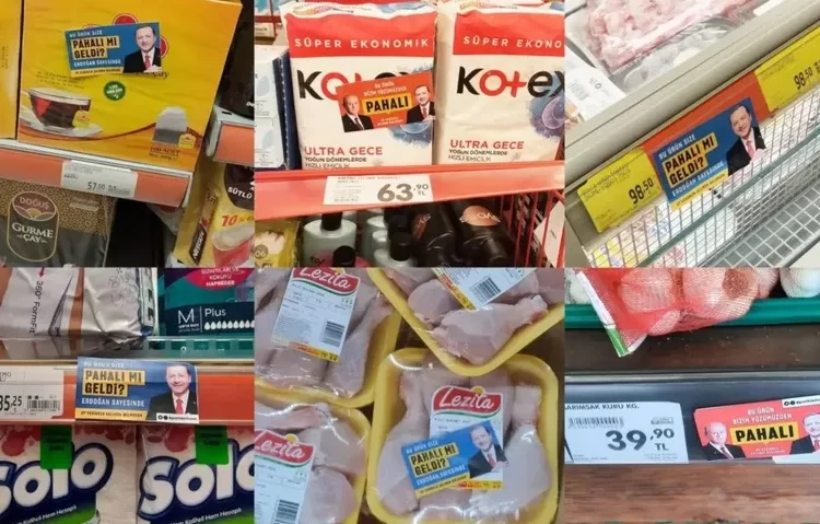 Market rafına Erdoğan’lı etikete gözaltı