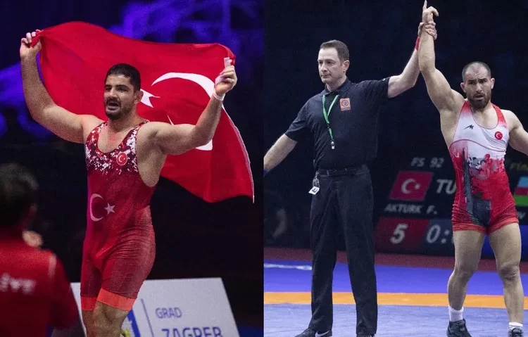 Milli güreşçiler Taha Akgül ve Feyzullah Aktürk, Avrupa şampiyonu oldu