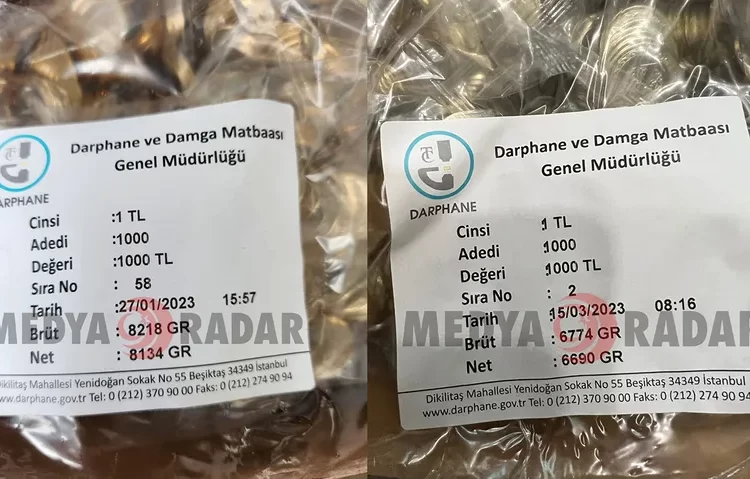 Darphane 1 TL'nin gramajını düşürdü 1 Darphane 1 TL’nin gramajını düşürdü