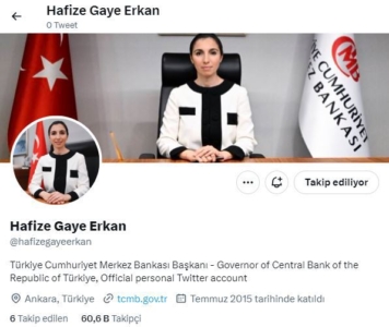 Yeni Merkez Bankası Başkanı Hafize Gaye Erkan resmen Twitter’da 2 Yeni Merkez Bankası Başkanı Hafize Gaye Erkan resmen Twitter’da