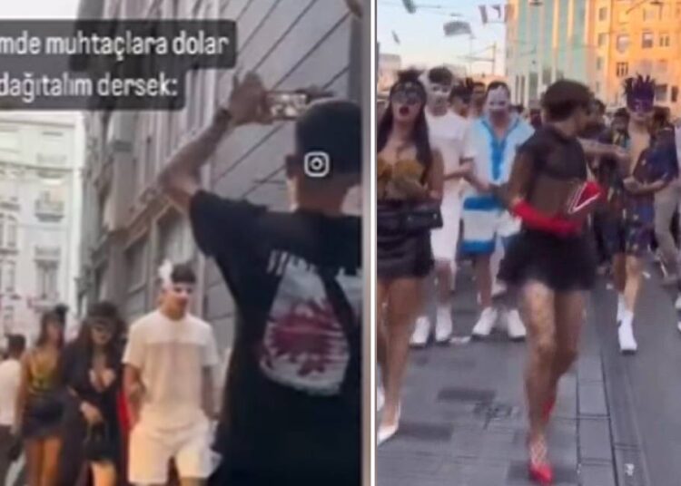 Taksim'de dolar atıp görüntü çeken gruba villada operasyon: 13 gözaltı 1 Taksim’de dolar atıp görüntü çeken gruba villada operasyon: 13 gözaltı