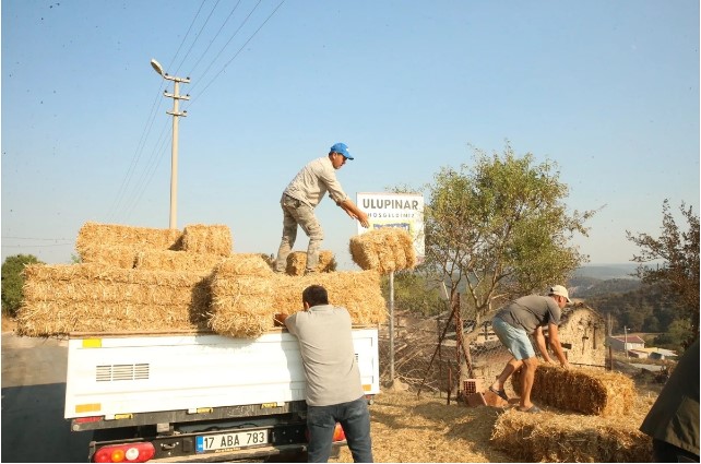Komşu komşunun külüne değil samanına muhtaç...Yangından etkilenen köye komşu köyden saman desteği 1 Komşu komşunun külüne değil samanına muhtaç…Yangından etkilenen köye komşu köyden saman desteği