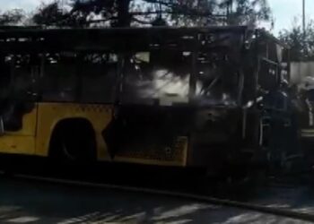 İETT otobüsü alev alev yandı