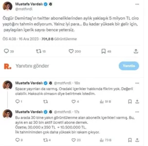 O iddiaya yanıt verdi: Özgür Demirtaş, Twitter'dan 5 milyon TL mi kazanıyor?
