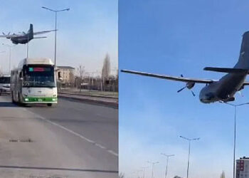 فيديو.. خلل فني يجبر طائرة عسكرية عملاقة على الهبوط في تركيا