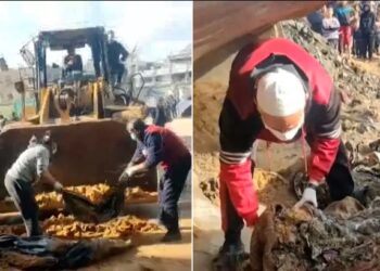 انتشال جثامين 30 شهيدا مكبلي الأيدي أعدمهم الاحتلال شمالي غزة