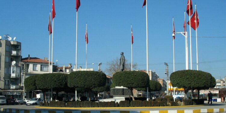Town square in Akhisar, the Manisa district where the Manisa bus crash happened