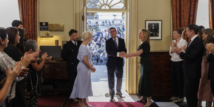 Andy Burnham arrives at 10 Downing Street as prime minister, months before saying Russia interfered in the Brexit vote
