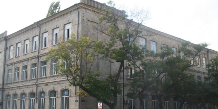 A school building in Baku, where the Azerbaijan headscarf rules apply