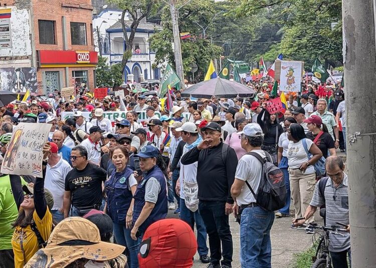 Protest in Cali against Colombia's government on the day its Jerusalem embassy opened