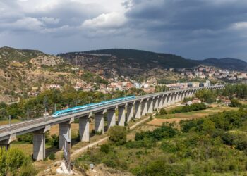 A high-speed train in Türkiye, part of the country's transportation spending plans