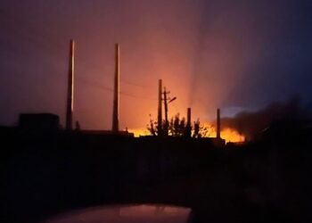 Fire at the Zmiiv power plant in Ukraine's Kharkiv region after a Russian strike, as Trump declares an energy ceasefire