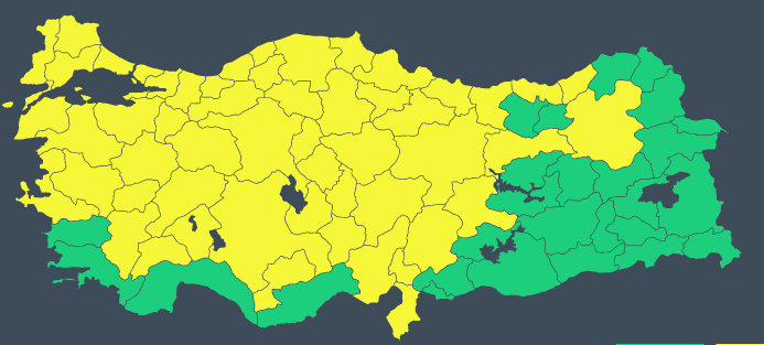 Meteoroloji’den 56 il için sarı kodlu uyarı 1 Meteoroloji’den 56 il için sarı kodlu uyarı