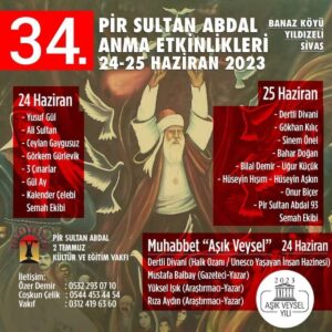 Pir Sultan Abdal Anma Etkinlikleri 24-25 Haziran’da 2 Pir Sultan Abdal Anma Etkinlikleri 24-25 Haziran’da