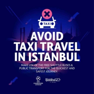 UEFA’dan Şampiyonlar Ligi finali için İstanbul’a gelen taraftarlara taksi uyarısı 2 UEFA’dan Şampiyonlar Ligi finali için İstanbul’a gelen taraftarlara taksi uyarısı