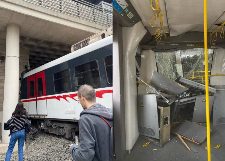 İzmir'de seyir halindeki metro, raydan çıkarak duvara çarptı 1 İzmir’de seyir halindeki metro, raydan çıkarak duvara çarptı