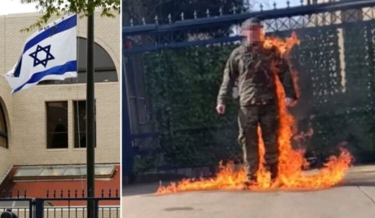‘Özgür Filistin’ diye bağıran Amerikalı asker, İsrail elçiliği önünde kendini yaktı