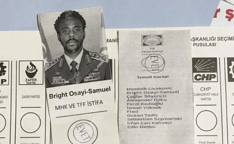 Sandıktan bir oy da Fenerbahçeli futbolcu Osayi-Samuel’e çıktı