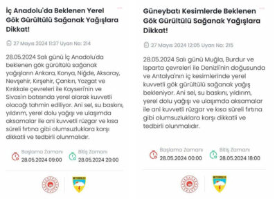 Meteoroloji, 16 il için yarına kuvvetli sağanak ve dolu uyarısı yaptı 2 Meteoroloji, 16 il için yarına kuvvetli sağanak ve dolu uyarısı yaptı
