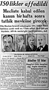 H. Agah Kalender yazdı.. Affın dışında kalan 150 kişi: Yüzellilikler 10 H. Agah Kalender yazdı.. Affın dışında kalan 150 kişi: Yüzellilikler