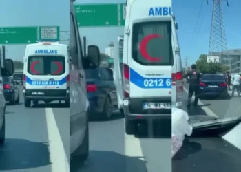 İstanbul’da akıl almaz magandalık: Ambulansa yol vermedi, bariyerlere sıkıştırdı, önünü kesti 1 İstanbul’da akıl almaz magandalık: Ambulansa yol vermedi, bariyerlere sıkıştırdı, önünü kesti