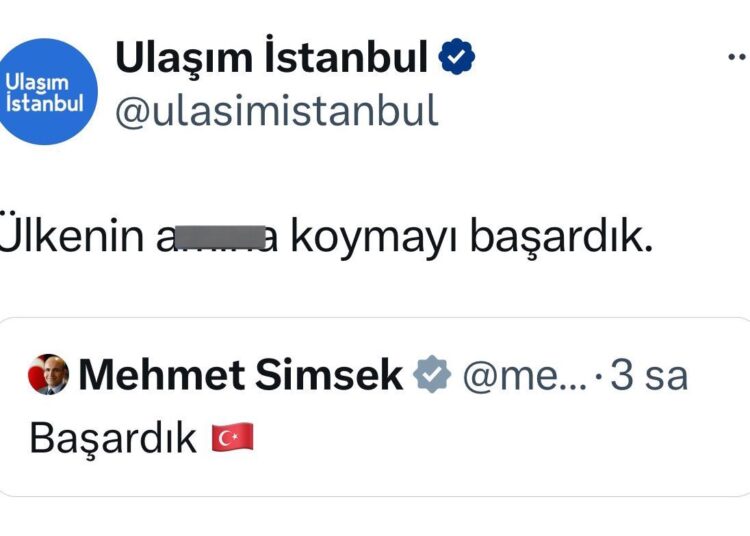 İBB'nin resmi ulaştırma hesabından atılan küfürlü paylaşıma soruşturma 1 İBB’nin resmi ulaştırma hesabından atılan küfürlü paylaşıma soruşturma