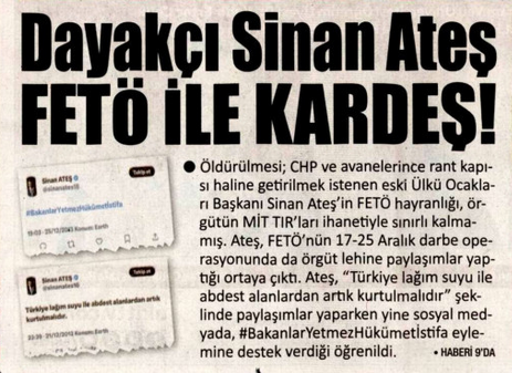 Halis Gül yazdı l Akit’in Sinan Ateş rahatsızlığı devam ediyor 1 Halis Gül yazdı l Akit’in Sinan Ateş rahatsızlığı devam ediyor