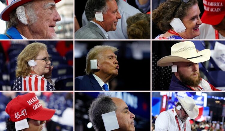 Taraftarlarından Trump’a destek: Kulaklarını bandajladılar