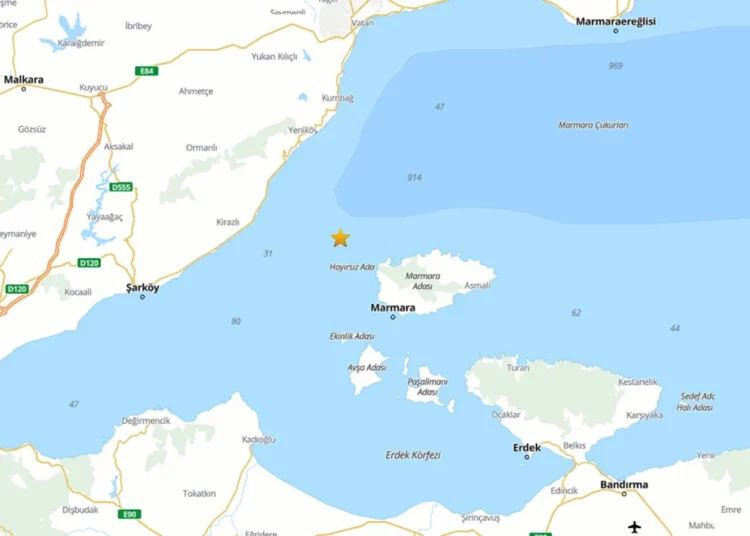 Marmara’da 4,1 büyüklüğünde deprem