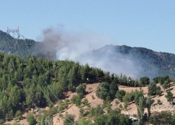 Adana’da yangına müdahale için barajdan su alan helikopter düştü