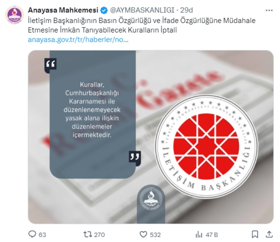 AYM’den garip hareket: Kendi kararını 1 saat geçmeden siteden kaldırdı 2 AYM’den garip hareket: Kendi kararını 1 saat geçmeden siteden kaldırdı