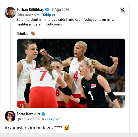 Ebrar Karakurt’tan AK Parti trolüne: “Arkadaşlar kim bu lavuk?”