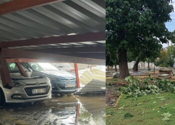 Tekirdağ’da fırtına… Çatılar uçtu, ağaçlar devrildi!