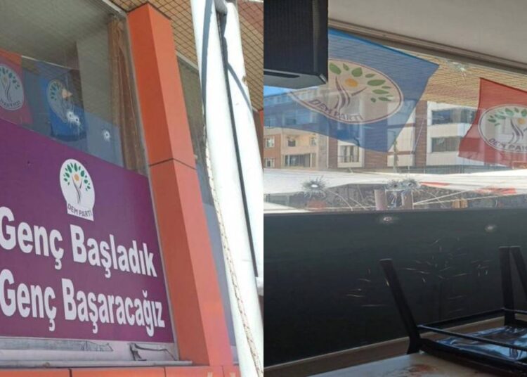 Sultangazi'de DEM Parti binasına silahlı saldırı 1 Sultangazi’de DEM Parti binasına silahlı saldırı