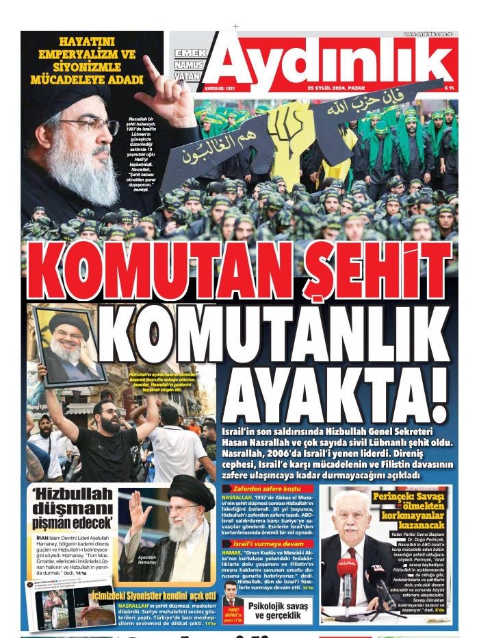İktidar yanlısı gazeteler Nasrallah’ın ölümünü nasıl verdi?