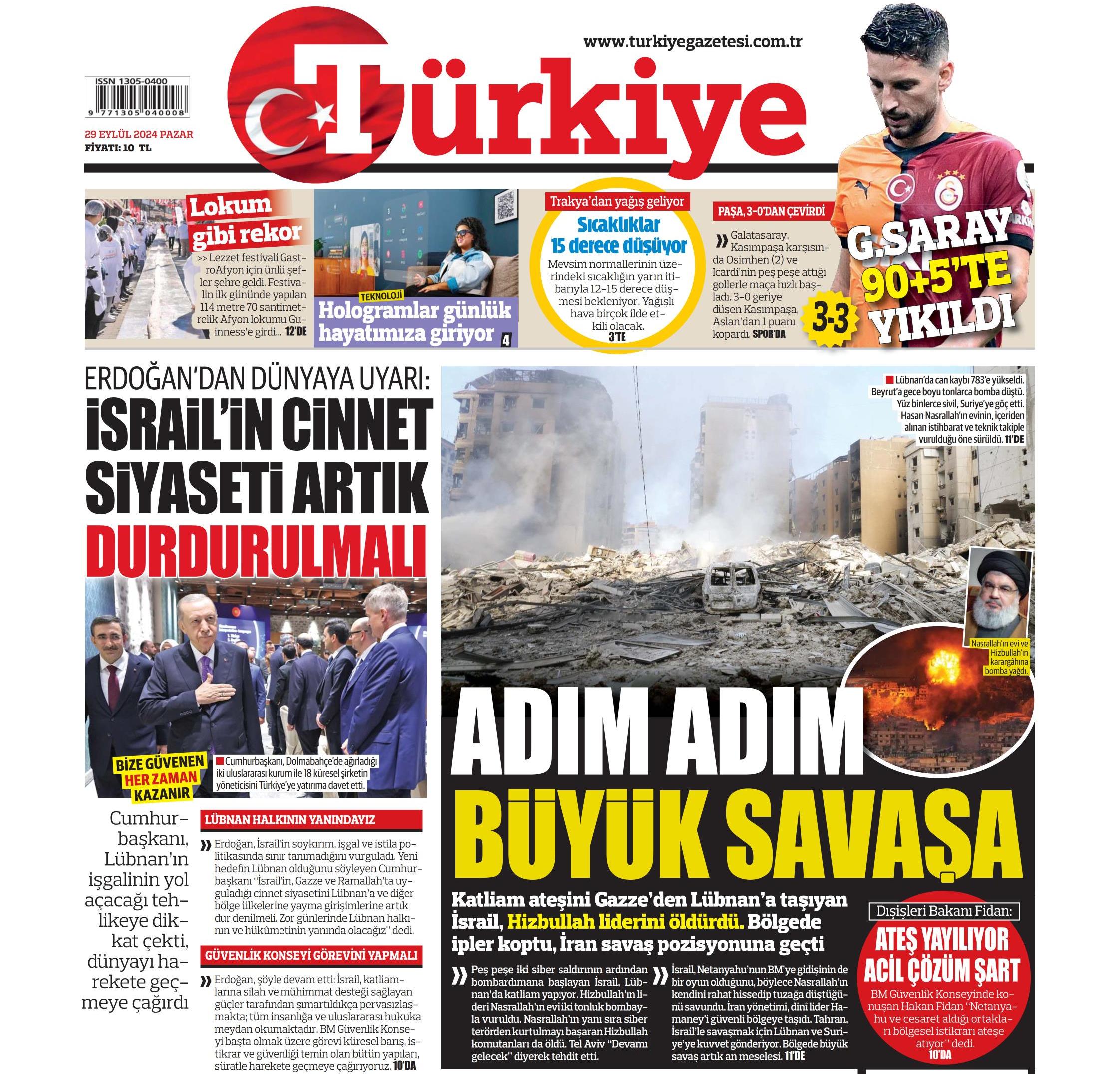 İktidar yanlısı gazeteler Nasrallah’ın ölümünü nasıl verdi?