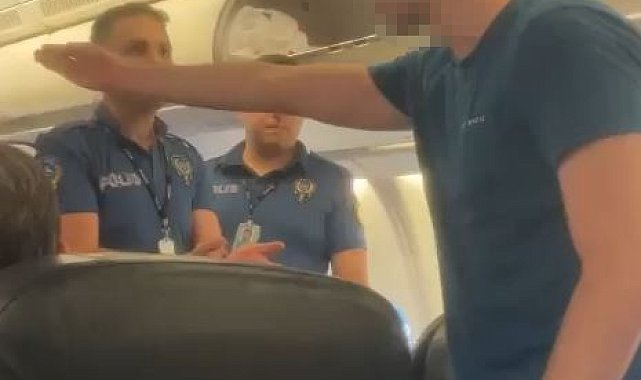 THY uçağında ortalığı birbirine katan yolcu polis tarafından uçaktan indirildi