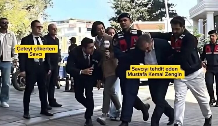 Savcı, kendisini tehdit edenlerin ters kelepçeyle götürülmesini izledi