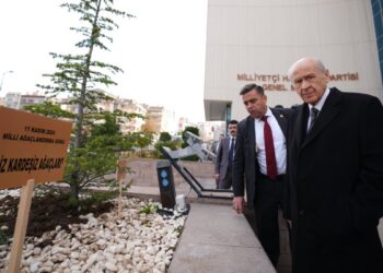 MHP Genel Merkezi önüne ‘Biz kardeşiz’ ağaçları dikildi: Bahçeli’den eş kenar üçgen tanımı