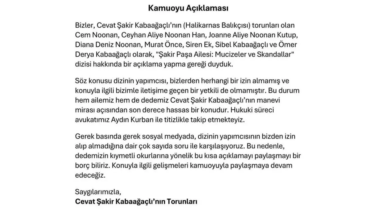 Cevat Şakir'in torunları NOW TV'nin dizisini mahkemeye veriyor... 2 Cevat Şakir'in torunları NOW TV'nin dizisini mahkemeye veriyor...