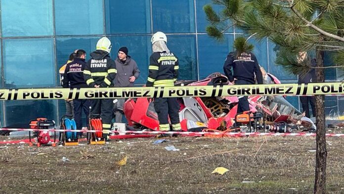 Muğla’da helikopterin hastaneye çarpma anı ortaya çıktı