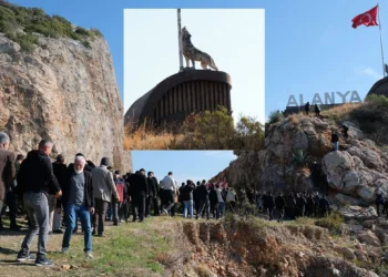 Alanya’da bozkurt heykeli tartışması; bu defa CHP’liler heykel kaldırdı
