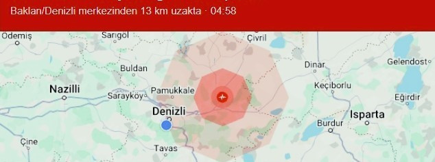 Denizli bir gün arayla ikinci kez sallandı! Depremin büyüklüğü 3,9 1 Denizli bir gün arayla ikinci kez sallandı! Depremin büyüklüğü 3,9