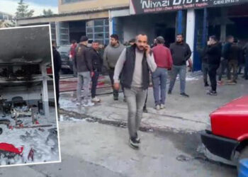 Tamircideki LPG’li araç bomba gibi patladı
