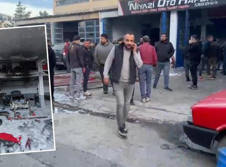 Tamircideki LPG’li araç bomba gibi patladı 1 Tamircideki LPG’li araç bomba gibi patladı
