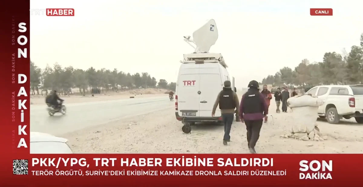 Terör örgütü YPG, Suriye'de TRT Haber ekibinin aracını vurdu 3 Terör örgütü YPG, Suriye'de TRT Haber ekibinin aracını vurdu