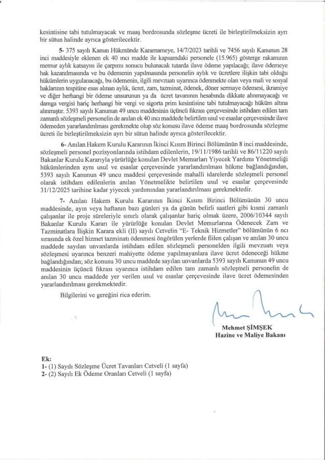 Bakan Şimşek genelge yayımlandı, memur ve emekli maaş zammı 11,54 olarak kesinleşti