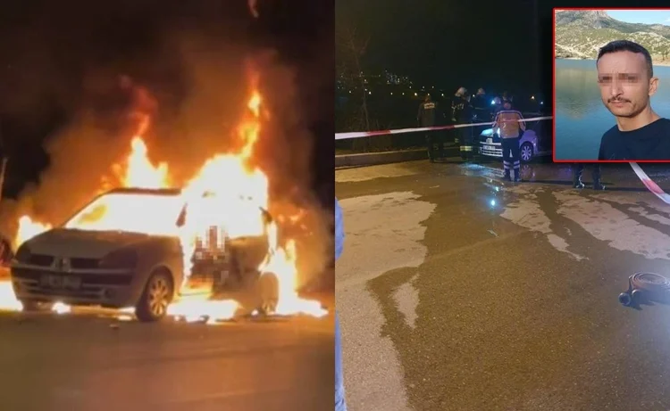 Aracının içinde kendini ateşe verdi; son anda vazgeçti ama çıkamadı!