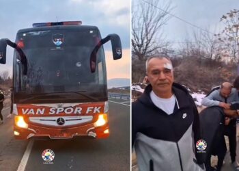 Elazığ’da Vanspor’un takım otobüsüne saldırı: 3 yaralı
