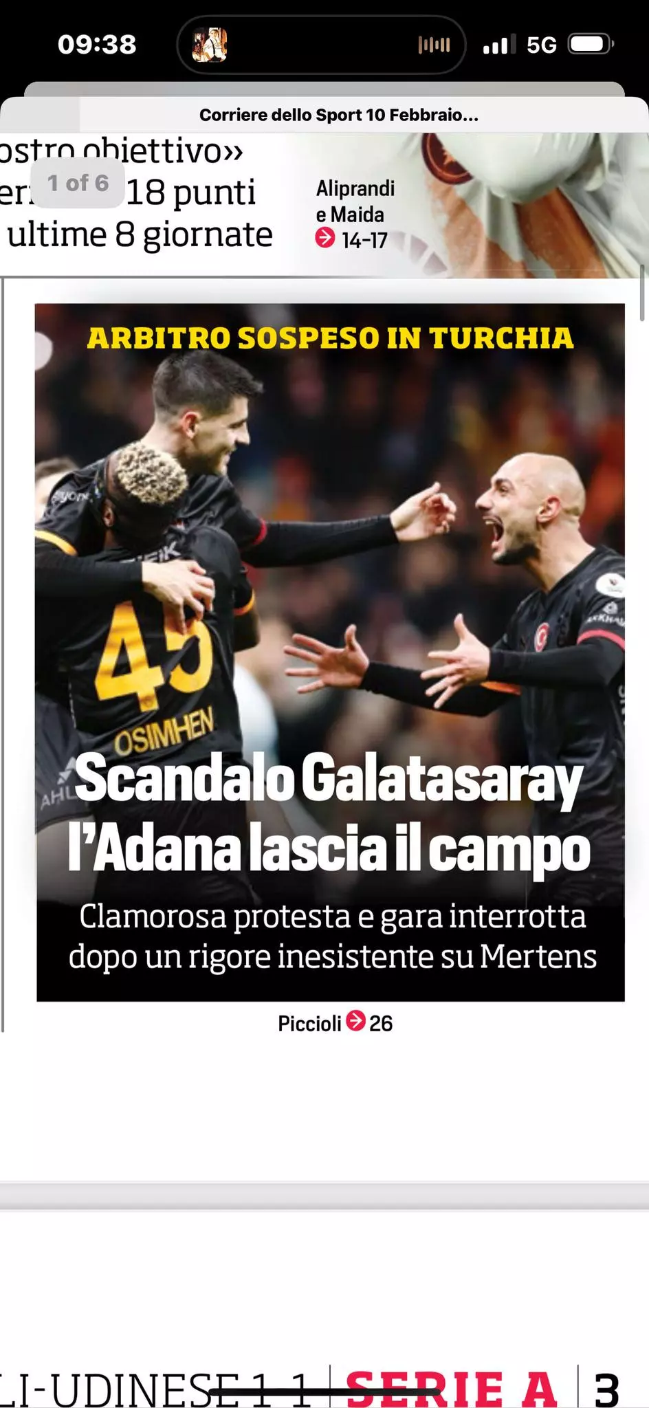 Galatasaray - Adana Demirspor maçının yarıda kalması, Avrupa basınında da manşetlerde 